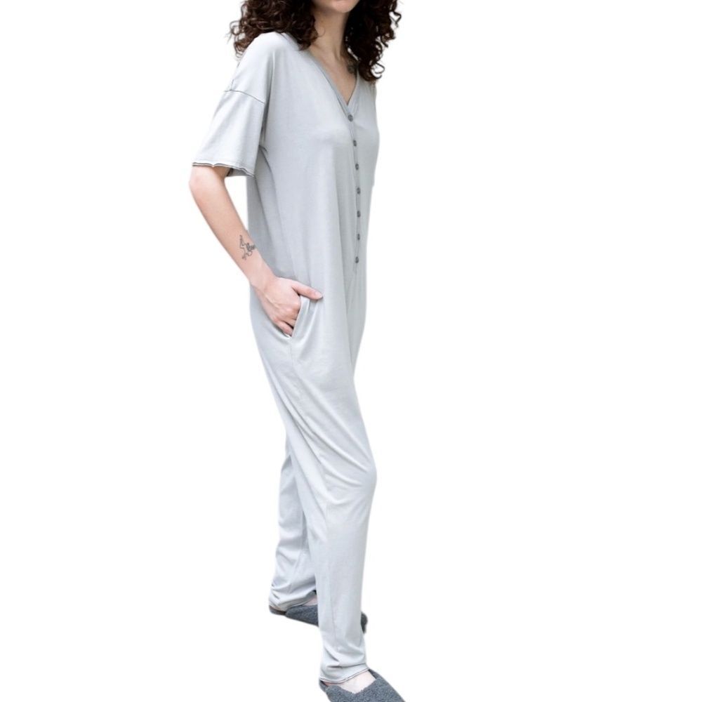 Paper Label Jumpsuit Greystone 100% Pima Cotton Size M